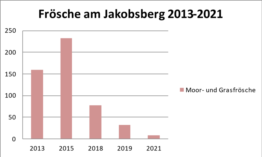 Abbildung: In den Gräben am Jakobsberg wurden seit 2013 Frösche gezählt.